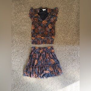 Evereve Autumn Floral Skirt Set